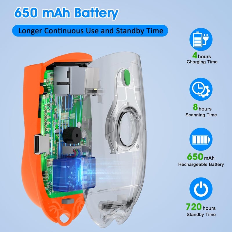 symcode Bluetooth 2D Barcode Scanner Mini QR Portable Barcode Scanner 3-in-1 Bluetooth & 2.4G Wireless & USB Wired Barcode Scanner with Android,iOS,Computers,Windows, 2D QR Orange - Image 3